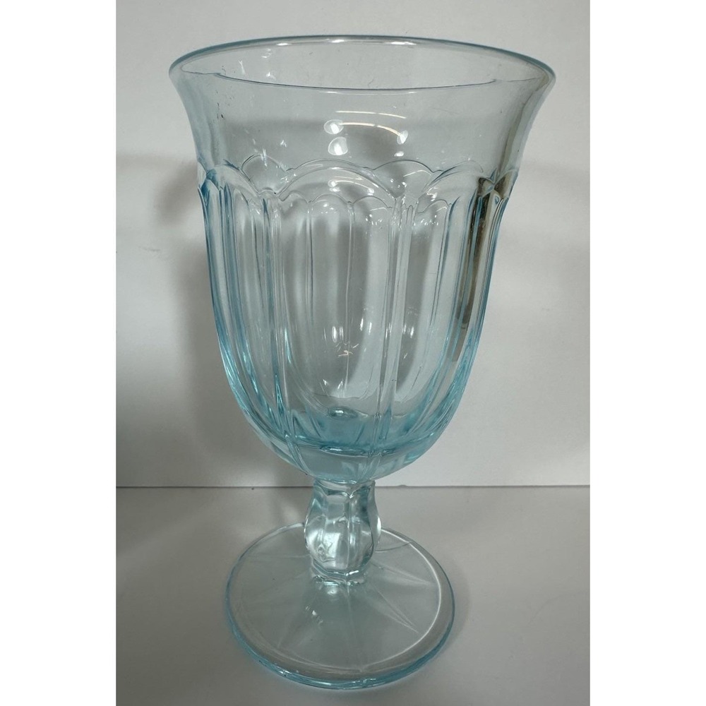 Noritake Azure Provincial Water Goblets 6.25" Light/Sky Blue Set Of 8 Vtg 70s - Picture 7 of 7
